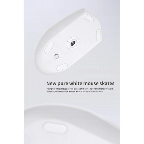  2Sets Hotline Games 3.0 Plus Rounded Curved Edges Mouse Feet Skates for Logitech G502 Wireless Gaming Mouse Feet Replacement (0.8mm,Glide Feet Pads, Pure White PTFE) Professional U