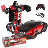 HOTLISTA 1:14 Rechargeable One-Key Deformation Car Robot with Remote Controller 2.4G
