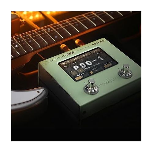  Hotone Ampero Mini MP-50 Guitar Bass Amp Modeling IR Cabinets Simulation Multi Language Multi-Effects with Expression Pedal Stereo OTG USB Audio Interface (MUSTARD)