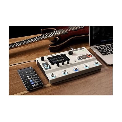  HOTONE Ampero II Stage MP-380 + Ampero Press Volume EXP Bundle Multi-Effects Processor Touch Screen Guitar Bass Amp Modeling IR Cabinets Simulation FX Loop MIDI I/O Stereo OTG USB Audio Interface