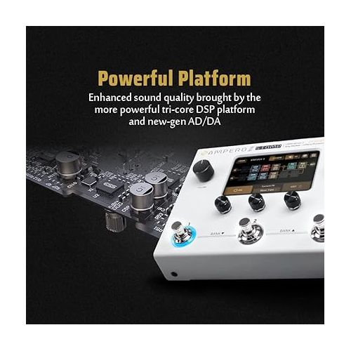  HOTONE Guitar Multi Effects Processor Multi Effects Pedal Touch Screen Guitar Bass Amp Modeling IR Cabinets Simulation Guitar Effects Pedal Multi FX Processor Ampero II Stomp