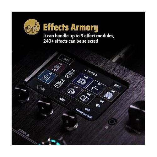  Hotone Ampero MP-100 Guitar Bass Amp Modeling IR Cabinets Simulation Multi Language Multi-Effects with Expression Pedal Stereo OTG USB Audio Interface