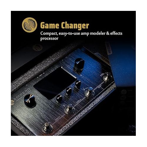  Hotone Ampero MP-100 Guitar Bass Amp Modeling IR Cabinets Simulation Multi Language Multi-Effects with Expression Pedal Stereo OTG USB Audio Interface
