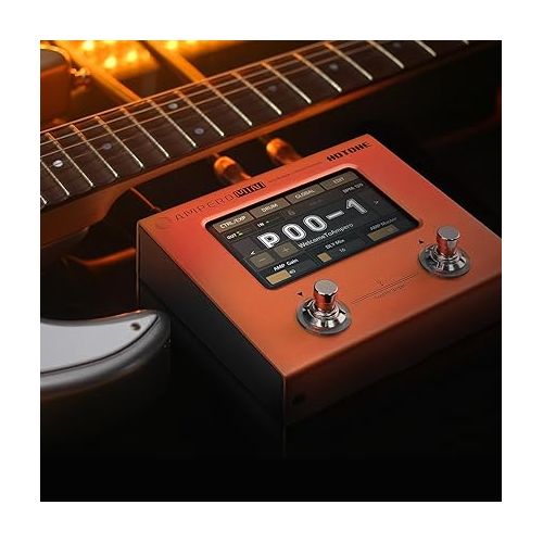  Hotone Ampero Mini MP-50 Guitar Bass Amp Modeling IR Cabinets Simulation Multi Language Multi-Effects with Expression Pedal Stereo OTG USB Audio Interface (ORANGE)