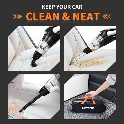  [아마존 핫딜] [아마존핫딜]Car Vacuum, HOTOR Corded Car Vacuum Cleaner High Power for Quick Car Cleaning, DC 12V Portable Auto Vacuum Cleaner for Car Use Only - Orange