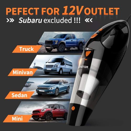  [아마존 핫딜] [아마존핫딜]Car Vacuum, HOTOR Corded Car Vacuum Cleaner High Power for Quick Car Cleaning, DC 12V Portable Auto Vacuum Cleaner for Car Use Only - Orange