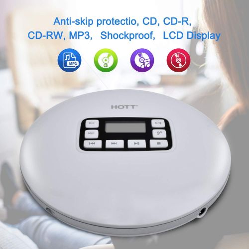  [아마존 핫딜] [아마존핫딜]Portable CD Player, HOTT Small CD Player, Personal Compact Discman CD Player Walkman Music CD Player with Headphones, LCD Display, Electronic Skip Protection and Anti-Shock Functio