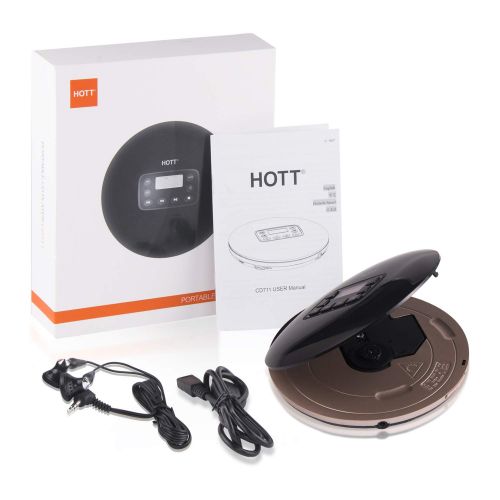  [아마존 핫딜]  [아마존핫딜]CD Player Tragbarer HOTT Personal CD Player mit LCD-Display, Stereo-Kopfhoerer und USB-Ladekabel Compact Walkman mit stossfester Funktion Discman CD-Player fuer CD, MP3 CD, CD-R, CD-R