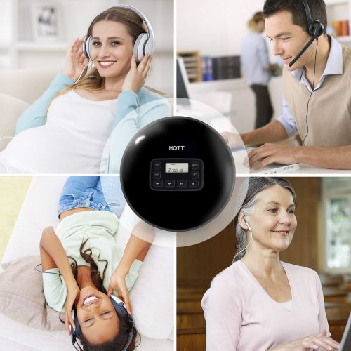  [아마존 핫딜]  [아마존핫딜]CD Player Tragbarer HOTT Personal CD Player mit LCD-Display, Stereo-Kopfhoerer und USB-Ladekabel Compact Walkman mit stossfester Funktion Discman CD-Player fuer CD, MP3 CD, CD-R, CD-R