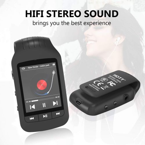  [아마존베스트]HOTT A505 8GB+32GB Bluetooth MP3 Player with Clip for Sport, 1.8 inch Music Player Lossless Sound Support FM Radio Recorder Stopwatch Pedometer，Support TF Card up to 128GB