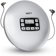 [아마존베스트]HOTT CD611T Bluetooth CD Player for Travel Home and Car with Stereo Headphones and Anti-Shock Protection Silver
