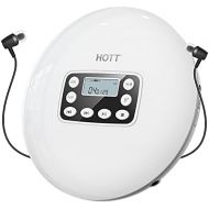 [아마존베스트]HOTT CD711T Rechargeable Portable Bluetooth CD Player for Home Travel and Car with Stereo Headphones and Anti-Vibration Protection - White