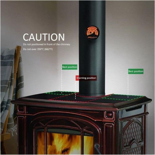  HOUHOU Ston Store 5 Blade Heat Powered Wood Stove Fan Log Burner Fireplace Silent Quiet Eco Friend