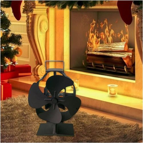  HOUHOU Ston Store 4 Blades Heat Powered Stove Fan for Wood/Log Burner/Fireplace, Compact Size 5.8 X 8.3 Inches