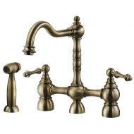 HOUZER Houzer LEXBS-956-BN Lexington Traditional Bridge Kitchen Faucet, Brushed Nickel