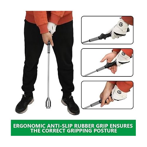  Golf Swing Tempo Trainer Golf Grip Corrected Trainer aid for Right-Handed Golfer Two Weight Adjustable Swing Trainer aid Indoor or Outdoor