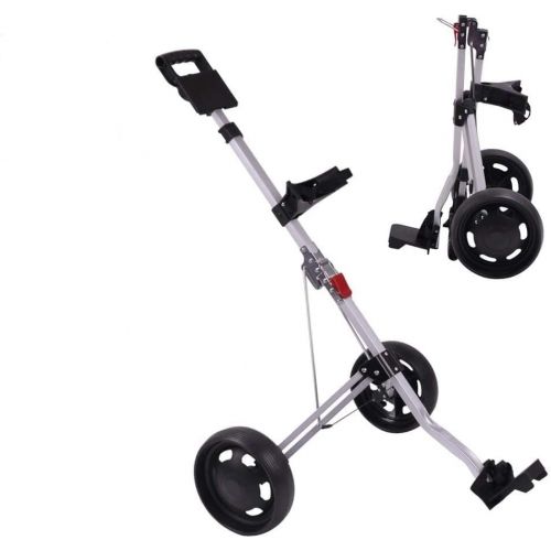  How True 2 Wheel Foldable Golf Push Cart Collapsible Golf Trolley Push Pull Golf Cart(59 x 28 x 40) Golf Hand Cart 2 Wheel Kids Golf cart Golf Bag cart Men’s Golf Gifts