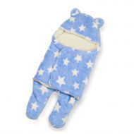 HOYMN Baby Girls Swaddle Blanket Sleeping Bag Fleece Seperated Legs Sleepwear Blue 0-3months