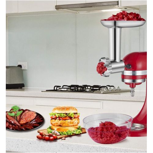  HOZODO Metal Food Meat Grinder Attachment Compatible with Kitchen Aid Stand Mixers-Sturdy Mixer Accessories as Food Processor