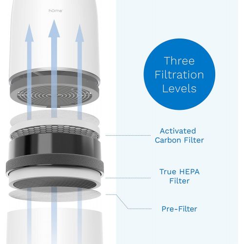 hOmeLabs Purely Awesome Air Purifier with True HEPA Filter - Removes 99.97% of Airborne Particles with H13, Activated Carbon and 3-Stage Filtration to Significantly Improve Indoor