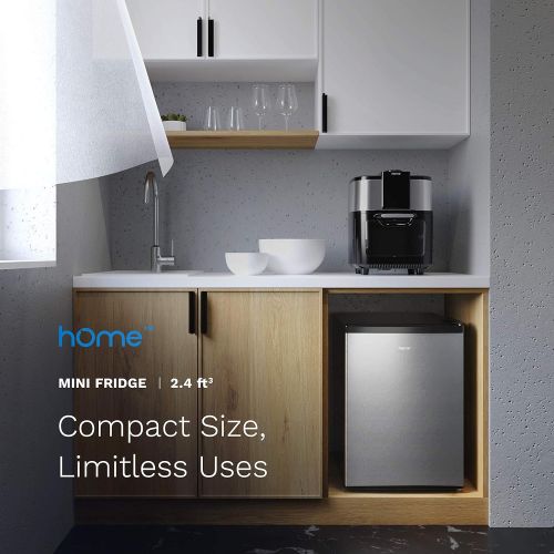  [아마존베스트]hOmeLabs Mini Fridge - 2.4 Cubic Feet Under Counter Refrigerator with Small Freezer - Drinks Healthy Snacks Beer Storage for Office, Dorm or Apartment with Removable Glass Shelves