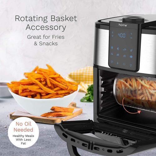  [아마존베스트]hOmeLabs 11.6 Quart XXL 8-in-1 Air Fryer Oven - Bake, Broil, Dehydrate and More - Complete Set of Dishwasher Safe Accessories Included