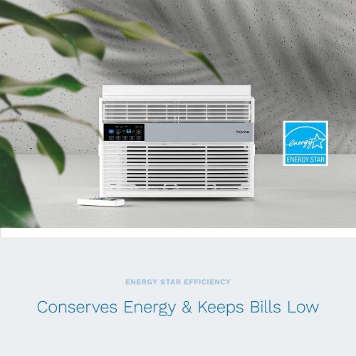  hOmeLabs 6,000 BTU Window Air Conditioner with Smart Control ? Low Noise AC Unit with Eco Mode, LED Control Panel, Remote Control, and 24 hr Timer