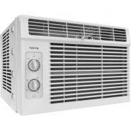 hOmeLabs 5000 BTU Window Mounted Air Conditioner - 7-Speed Window AC Unit Small Quiet Mechanical Controls 2 Cool and Fan Settings with Installation Kit Leaf Guards Washable Filter
