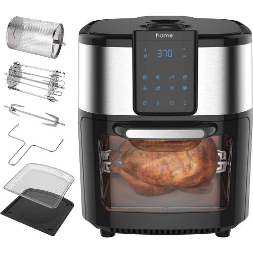  [아마존베스트]hOmeLabs 11.6 Quart XXL 8-in-1 Air Fryer Oven - Bake, Broil, Dehydrate and More - Complete Set of Dishwasher Safe Accessories Included