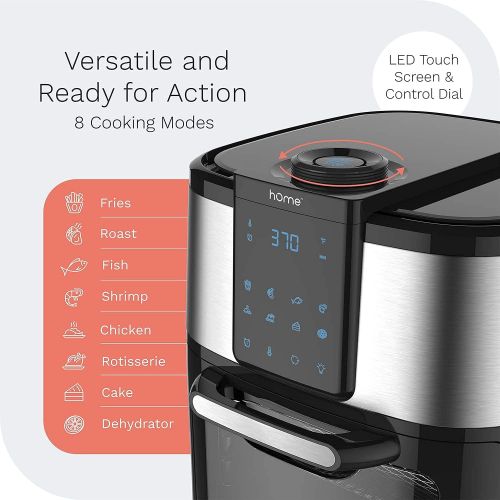  [아마존베스트]hOmeLabs 11.6 Quart XXL 8-in-1 Air Fryer Oven - Bake, Broil, Dehydrate and More - Complete Set of Dishwasher Safe Accessories Included