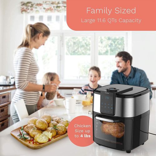  [아마존베스트]hOmeLabs 11.6 Quart XXL 8-in-1 Air Fryer Oven - Bake, Broil, Dehydrate and More - Complete Set of Dishwasher Safe Accessories Included