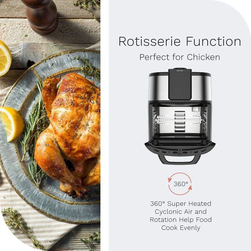  [아마존베스트]hOmeLabs 11.6 Quart XXL 8-in-1 Air Fryer Oven - Bake, Broil, Dehydrate and More - Complete Set of Dishwasher Safe Accessories Included