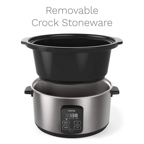  HOmeLabs hOmeLabs 6 Quart Slow Cooker Pot - Digital Programmable Slow Cooker Crock - 10 Hour Timer Auto Shut Off and Instant Food Warmer - Oval Nonstick Removable Crock Stoneware and Stainl