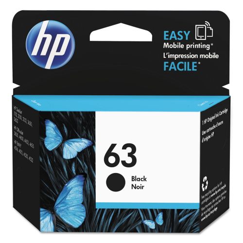 에이치피 HP 63 Black Original Ink Cartridge (F6U62AN)