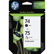 HP 74, (CC659FN) Black  HP 75, Tri-Color 2-pack Original Ink Cartridges