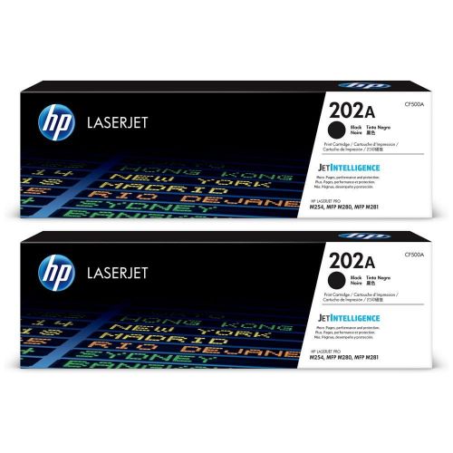 에이치피 HP 202A (CF500A) Black Original LaserJet Toner Cartridge 2-Pack