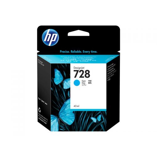 에이치피 HP 728 (F9J63A) Cyan Original Ink Cartridge, 40 mL