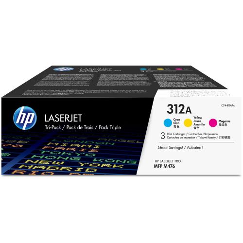 에이치피 HP 312A (CF381AM) CyanMagentaYellow Original LJ Toner Cartridges, 3 pack