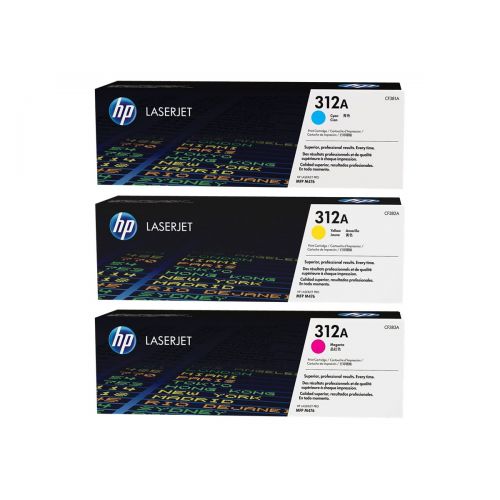 에이치피 HP 312A (CF381AM) CyanMagentaYellow Original LJ Toner Cartridges, 3 pack