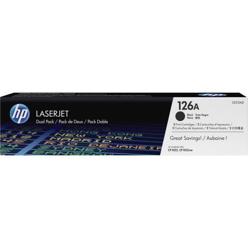 에이치피 HP 126A (CE310AD) Black Original LJ Toner Cartridges, 2 pack