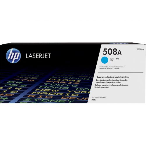 에이치피 HP 508A Toner Cartridge Set, 4-Pack, Contains 1 Each CF360A, CF361A, CF362A, CF363A.