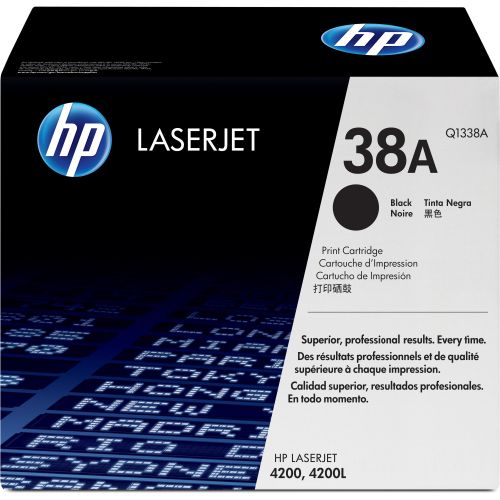 에이치피 HP 38A, (Q1338A) Black Original LaserJet Toner Cartridge -HEWQ1338A