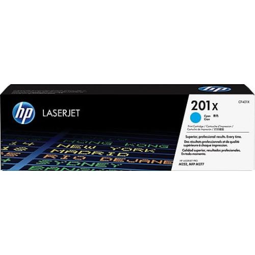 에이치피 HP 201X (CF400X, CF401X, CF402X, CF403X) High Yield Original LaserJet Toner Cartridge 4-Color Set -- Black, Cyan, Magenta, Yellow