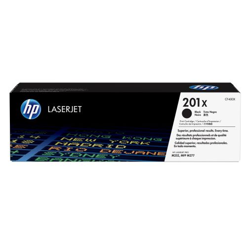 에이치피 HP 201X (CF400X, CF401X, CF402X, CF403X) High Yield Original LaserJet Toner Cartridge 4-Color Set -- Black, Cyan, Magenta, Yellow