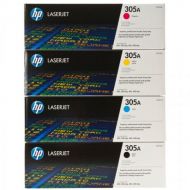 HP 305A 4-Color Original LaserJet Toner Cartridge Set for M375, M451 Printers
