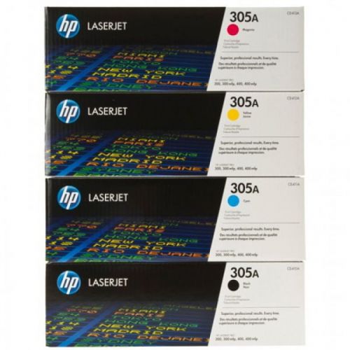 에이치피 HP 305A 4-Color Original LaserJet Toner Cartridge Set for M375, M451 Printers