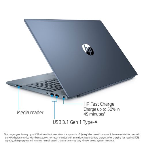 에이치피 HP Pavilion 15 Horizon Blue Laptop 15.6 Full HD Display, AMD Ryzen 5 3500U, AMD Radeon Vega 8 Graphic , 8GB SDRAM, 1TB HDD + 128GB SSD, 15-cw1063wm