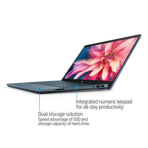 에이치피 HP Pavilion 15 Horizon Blue Laptop 15.6 Full HD Display, AMD Ryzen 5 3500U, AMD Radeon Vega 8 Graphic , 8GB SDRAM, 1TB HDD + 128GB SSD, 15-cw1063wm