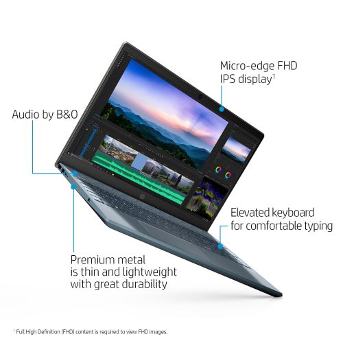 에이치피 HP Pavilion 15 Horizon Blue Laptop 15.6 Full HD Display, AMD Ryzen 5 3500U, AMD Radeon Vega 8 Graphic , 8GB SDRAM, 1TB HDD + 128GB SSD, 15-cw1063wm