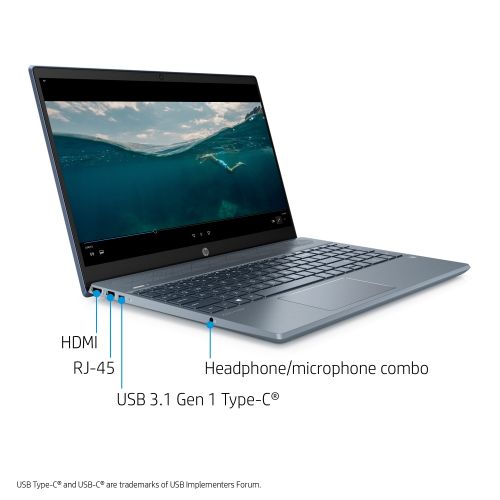 에이치피 HP Pavilion 15 Horizon Blue Laptop 15.6 Full HD Display, AMD Ryzen 5 3500U, AMD Radeon Vega 8 Graphic , 8GB SDRAM, 1TB HDD + 128GB SSD, 15-cw1063wm